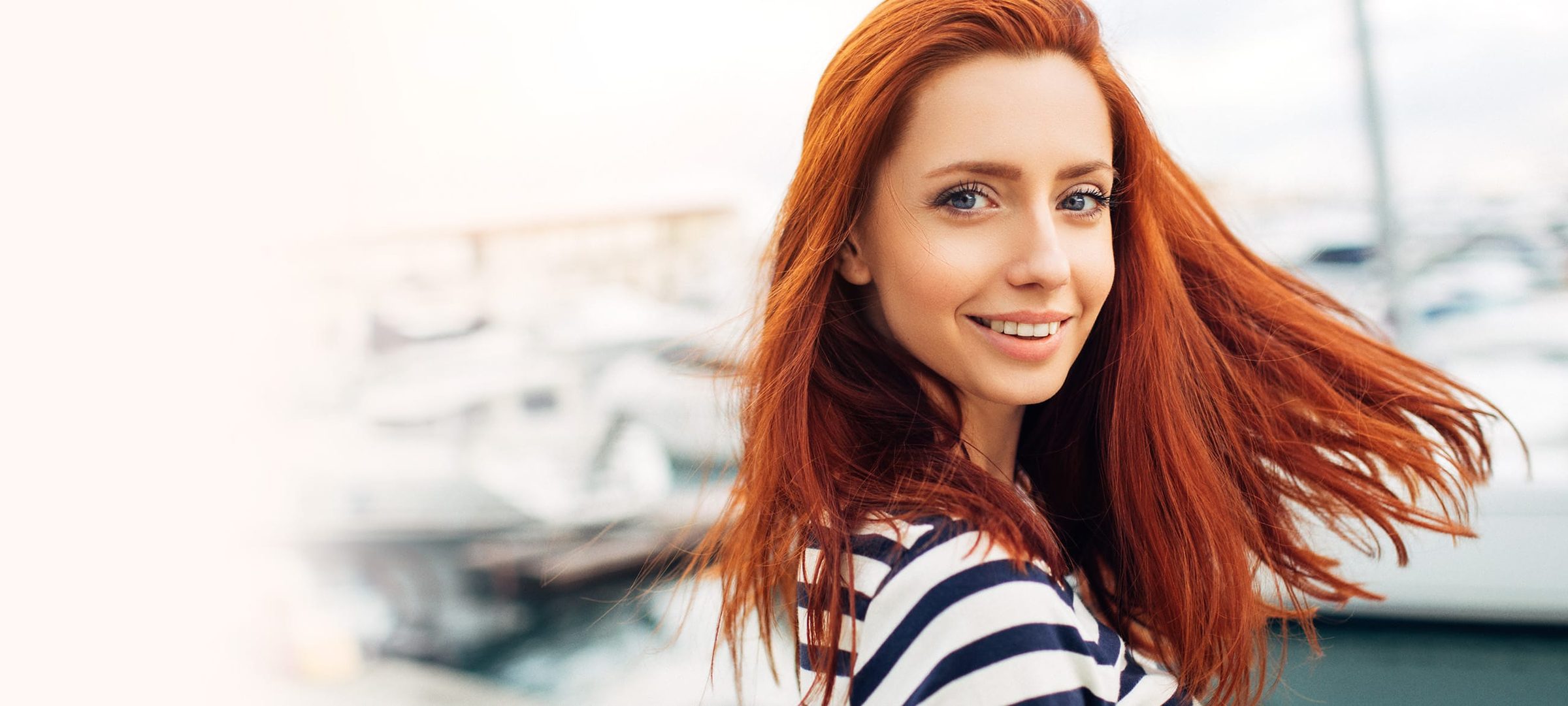 Woman with long red hair