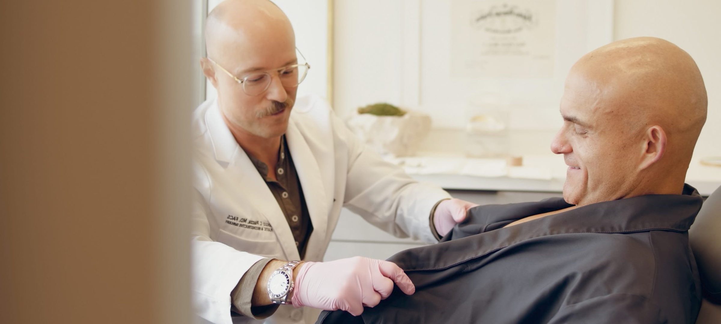Dr. Piazza with a male patient
