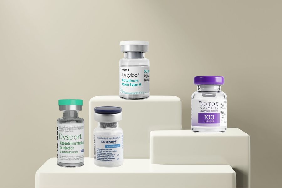 Letybo vial compared to Botox Cosmetic, Dysport, and Xeomin vials, The Piazza Center